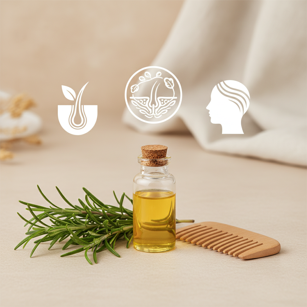 Rozmarinų aliejus plaukams: ar jis skatina augimą?